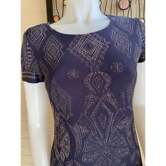 JUMP Junior Navy Glitter Print T Shirt Dress - Picture 5 of 6